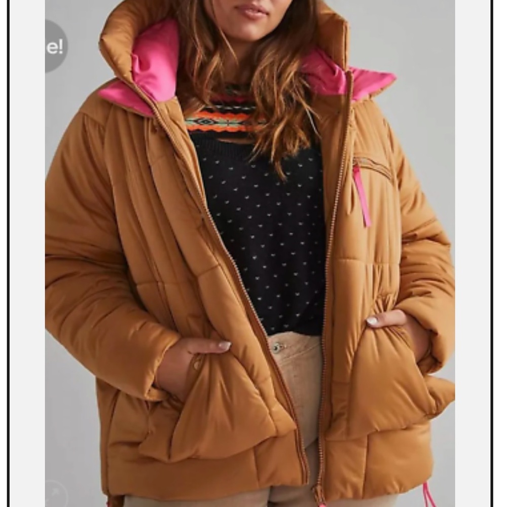 Avec les Filles Tan Puffer Coat